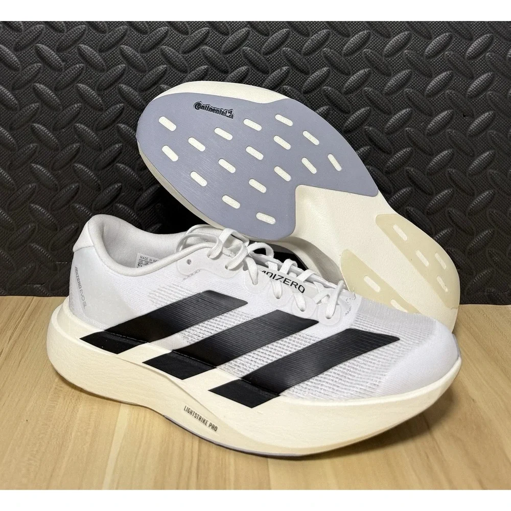 adidas Adizero Evo SL White Black Running Shoes KI8482 Youth Sz 6.5 Women Sz 7.5